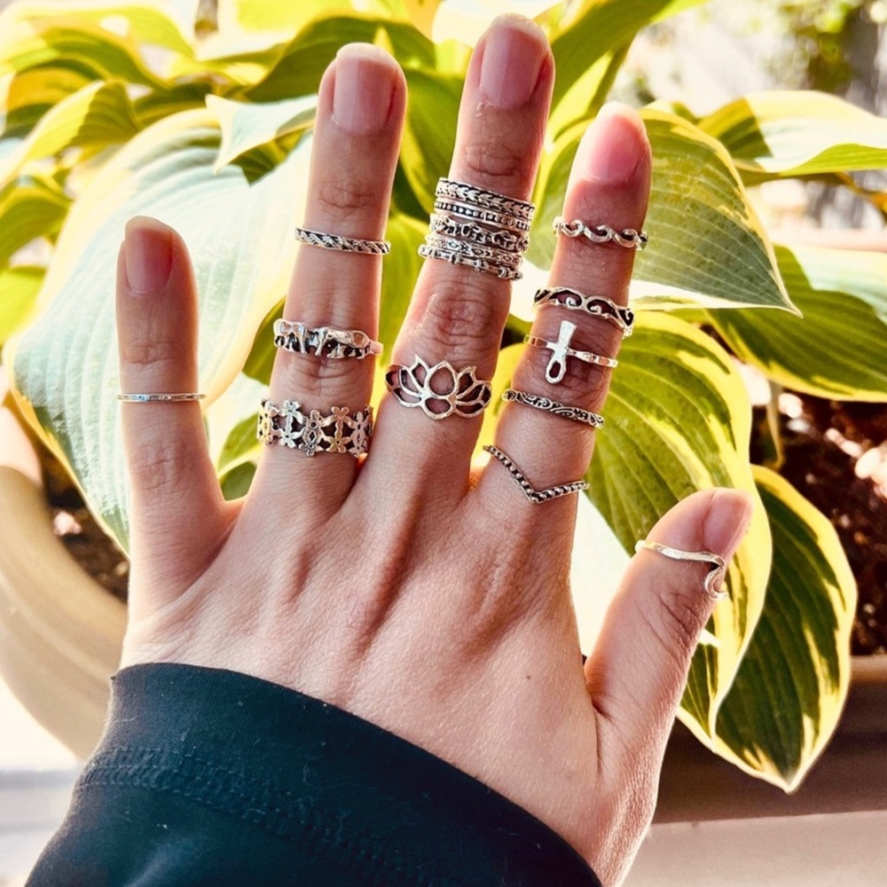 Bohemian Fashion Rings Lot Bundle